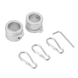 2 Pcs G3/4 Flag Pole Rings Aluminium Alloy 360° Rotating Anti Wrap Spinning Flagpole Mounting Clip Kit Silver