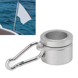 2 Pcs G3/4 Flag Pole Rings Aluminium Alloy 360° Rotating Anti Wrap Spinning Flagpole Mounting Clip Kit Silver - Extra Image