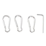 2 Pcs G3/4 Flag Pole Rings Aluminium Alloy 360° Rotating Anti Wrap Spinning Flagpole Mounting Clip Kit Silver - Extra Image