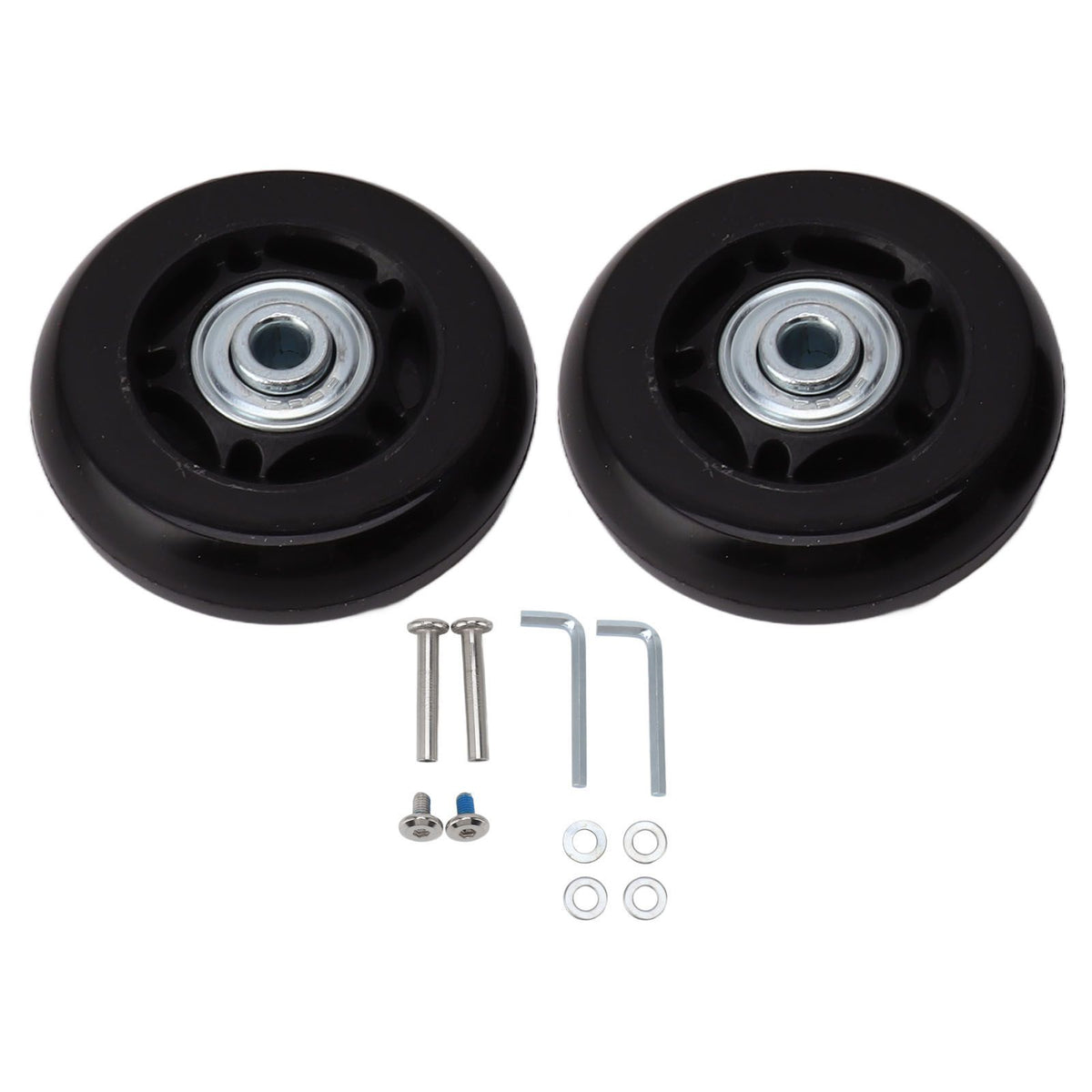 2pcs Luggage Suitcase Replacement Wheels Noiseless Rubber Swivel Caster Wheels Bearings Repair Kits 70x24mm / 2.8x0.9in