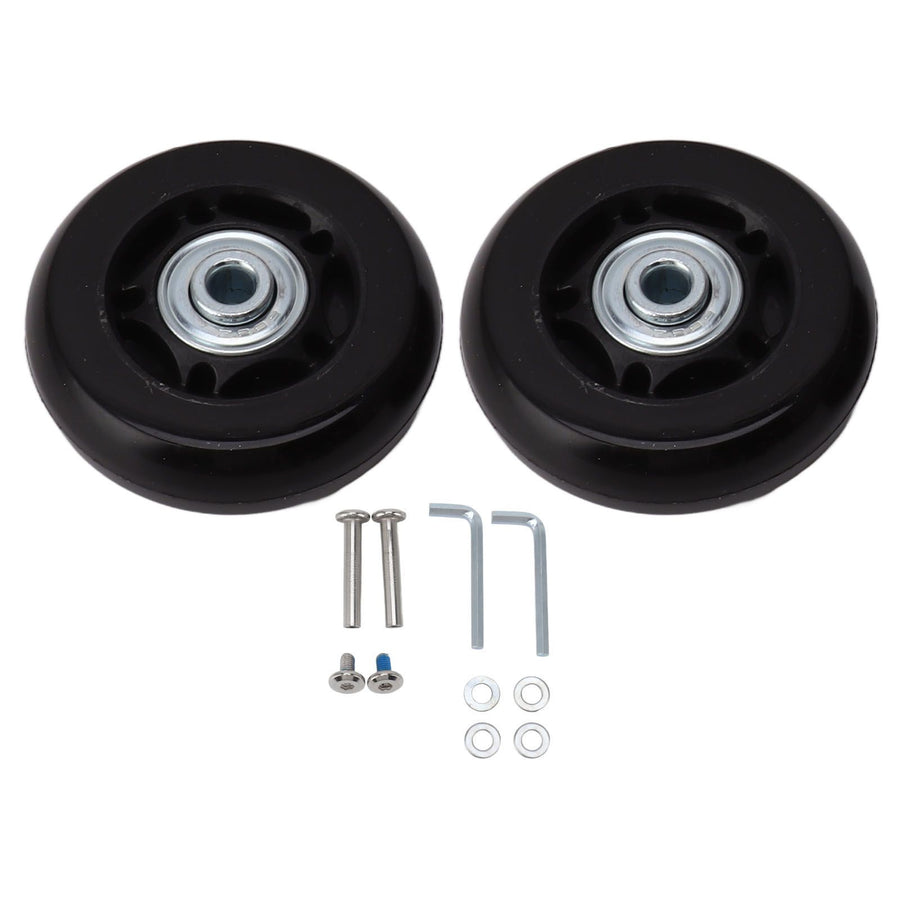 2pcs Luggage Suitcase Replacement Wheels Noiseless Rubber Swivel Caster Wheels Bearings Repair Kits 70x24mm / 2.8x0.9in