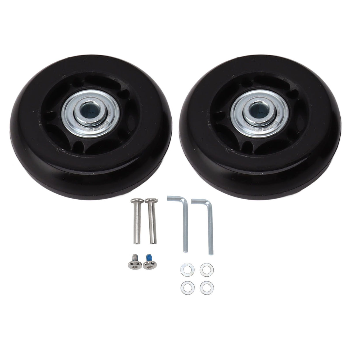 2pcs Luggage Suitcase Replacement Wheels Noiseless Rubber Swivel Caster Wheels Bearings Repair Kits 72x24mm / 2.8x0.9in