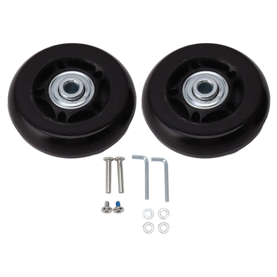 2pcs Luggage Suitcase Replacement Wheels Noiseless Rubber Swivel Caster Wheels Bearings Repair Kits 76x24mm / 3.0x0.9in