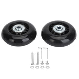 2Pcs Luggage Suitcase Replacement Wheels Universal Rubber Swivel Caster Wheels Bearings Repair Kits with Installation Tool 64x24mm / 2.5x0.9in