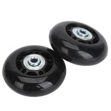 2Pcs Luggage Suitcase Replacement Wheels Universal Rubber Swivel Caster Wheels Bearings Repair Kits with Installation Tool 64x24mm / 2.5x0.9in - Front View