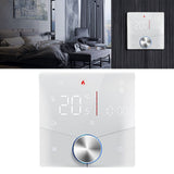 Smart Thermostat WiFi Programmable LCD Display Floor Heating Control Panel Digital Thermostat with Knob for Tuya White - Extra Image