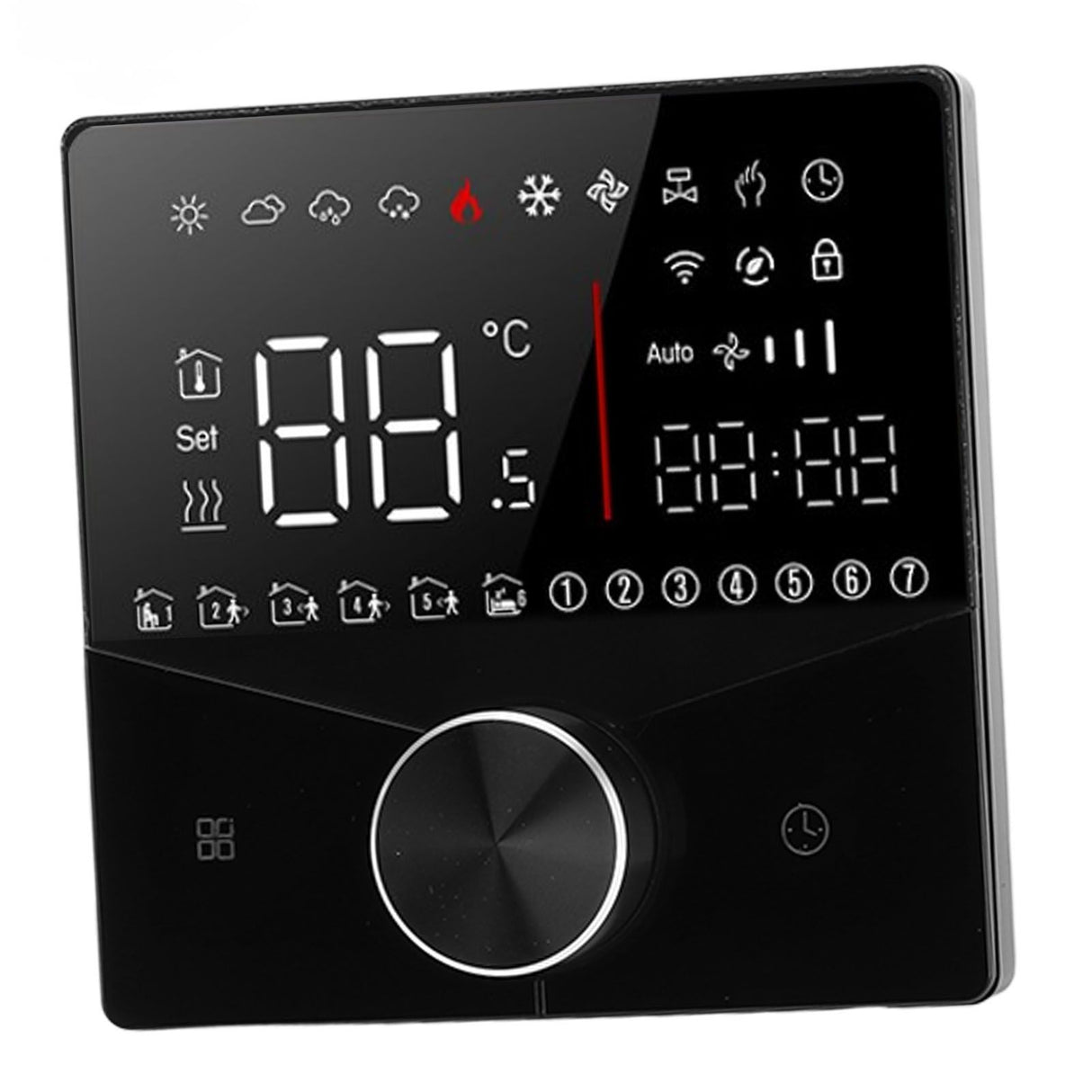 Smart Digital Thermostat LCD Color Display Precise Control Intelligent Temperature Controller Black