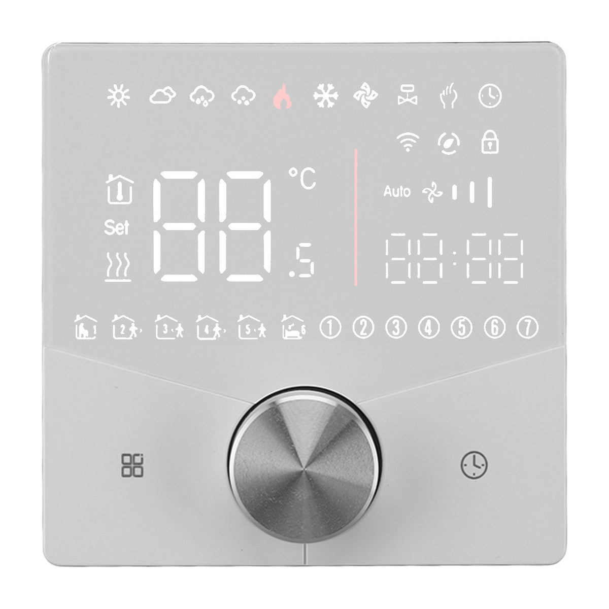 Smart Digital Thermostat LCD Color Display Precise Control Intelligent Temperature Controller White