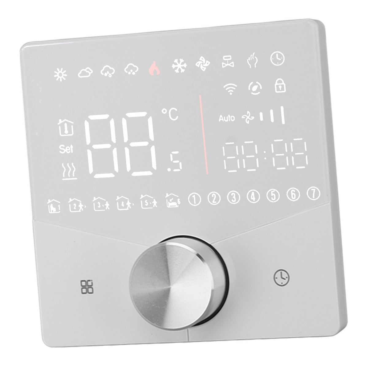 Smart Digital Thermostat LCD Color Display Precise Control Intelligent Temperature Controller White