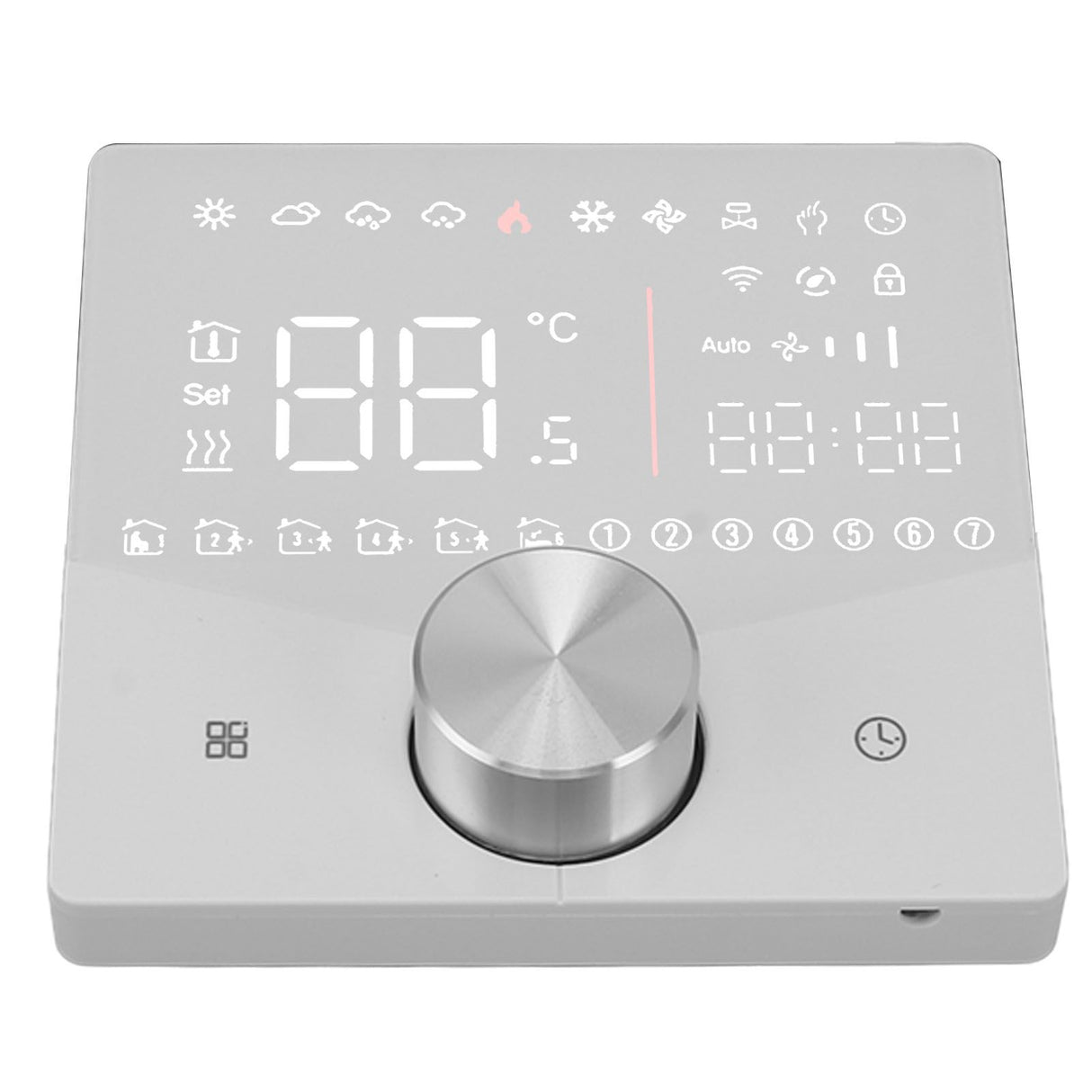 Smart Digital Thermostat LCD Color Display Precise Control Intelligent Temperature Controller White
