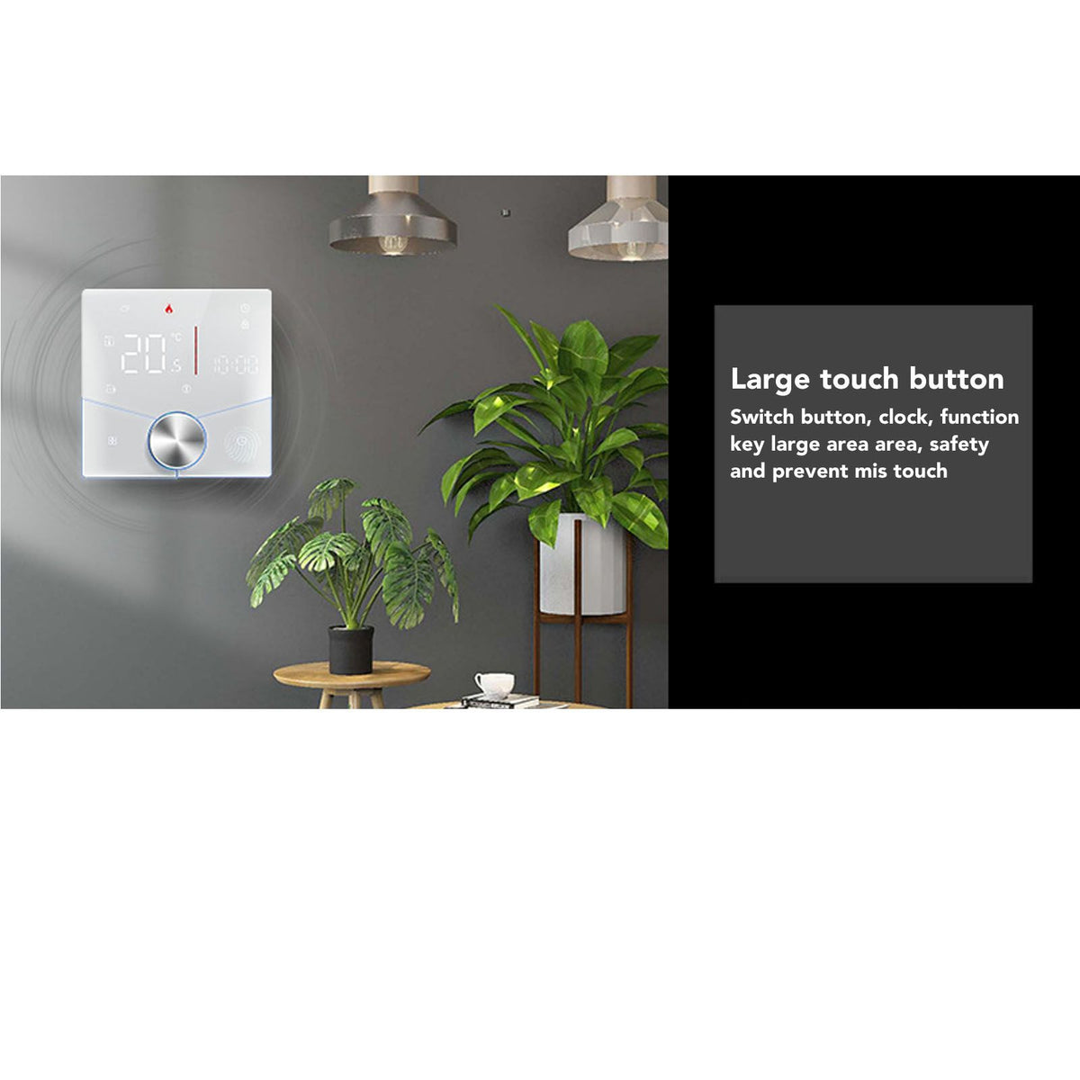 Smart Digital Thermostat LCD Color Display Precise Control Intelligent Temperature Controller White