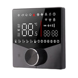 Smart Thermostat Knob Design LCD Color Display Panel Digital Thermostat for Sauna Room Underfloor Heating System Black - Side View