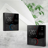Smart Thermostat Knob Design LCD Color Display Panel Digital Thermostat for Sauna Room Underfloor Heating System Black