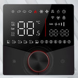 Smart Thermostat Knob Design LCD Color Display Panel Digital Thermostat for Sauna Room Underfloor Heating System Black