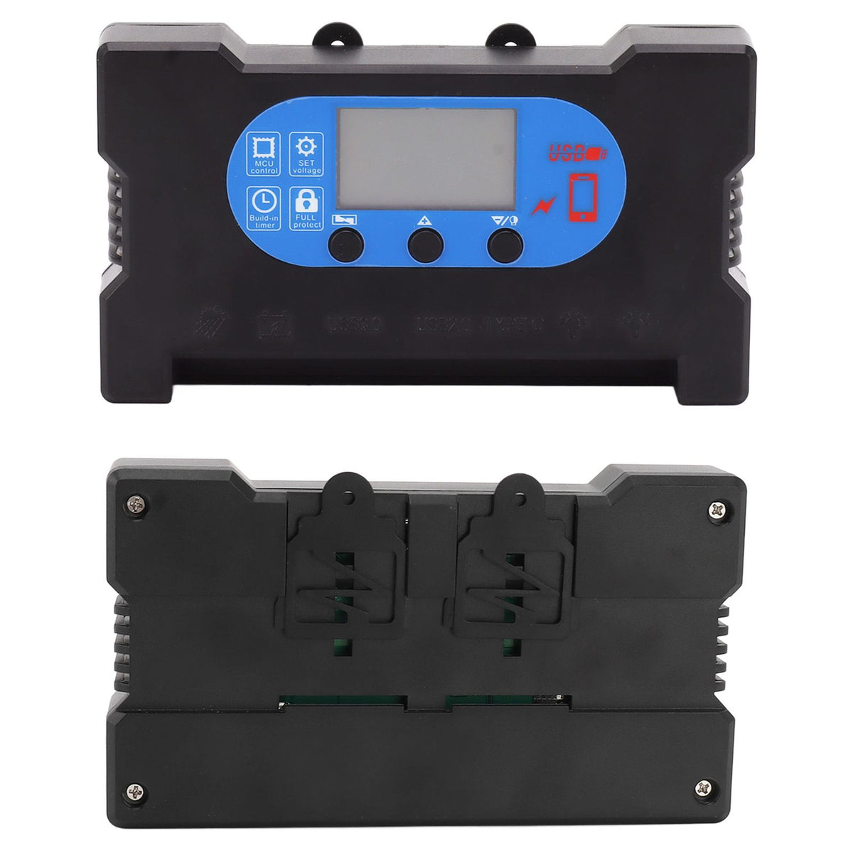 5V Solar Charge Controller Solar Panel Charge Controller with Fast Charging Dual USB Type C Port 30A