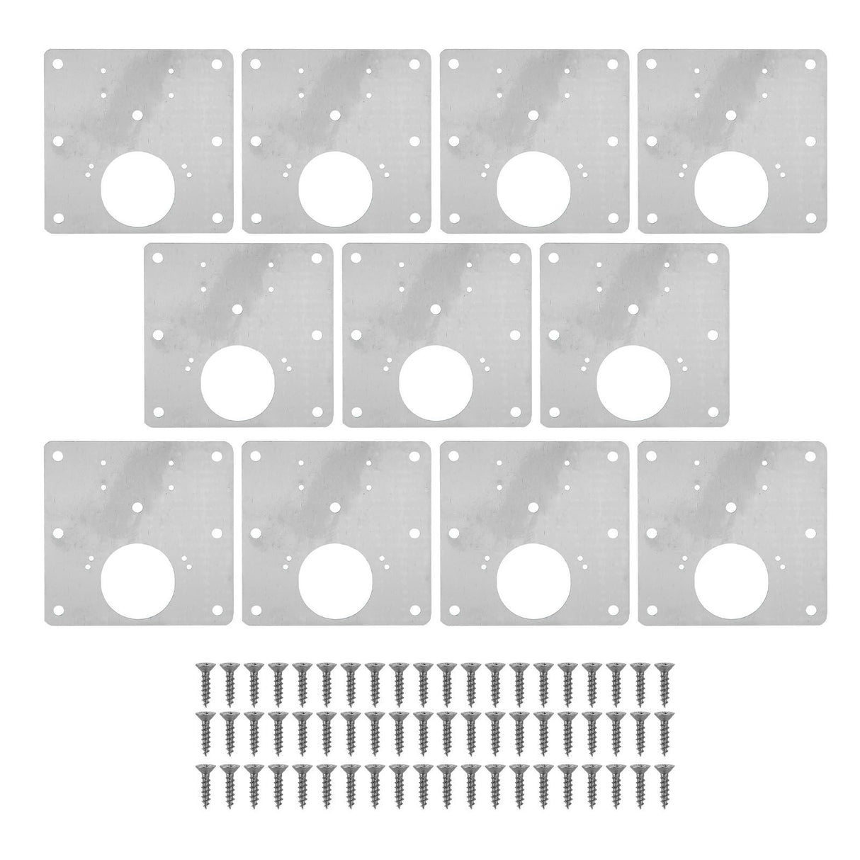 10 PCS Cabinet Hinges Repair Plate with Fixing Screws Thicken Stainless Steel Cupboard Door Hinge Repair Plate Kit for Home
