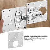 10 PCS Cabinet Hinges Repair Plate with Fixing Screws Thicken Stainless Steel Cupboard Door Hinge Repair Plate Kit for Home - Extra Image