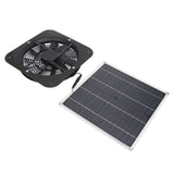Solar Panel Fan Kit Solar Exhaust Fan 100W Solar Powered Panel with 10inch Round Fan for Greenhouse Shed Chicken Coop Black - Side View