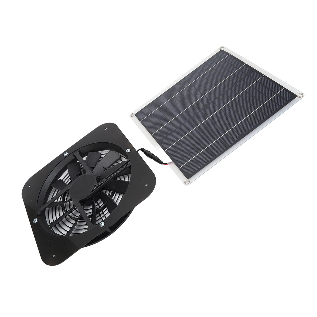Solar Panel Fan Kit Solar Exhaust Fan 100W Solar Powered Panel with 10inch Round Fan for Greenhouse Shed Chicken Coop Black