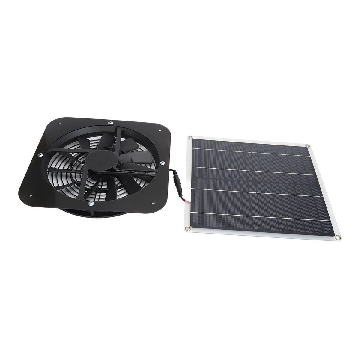Solar Panel Fan Kit Solar Exhaust Fan 100W Solar Powered Panel with 10inch Round Fan for Greenhouse Shed Chicken Coop Black
