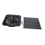 Solar Panel Fan Kit Solar Exhaust Fan 100W Solar Powered Panel with 10inch Round Fan for Greenhouse Shed Chicken Coop Black - Rear View