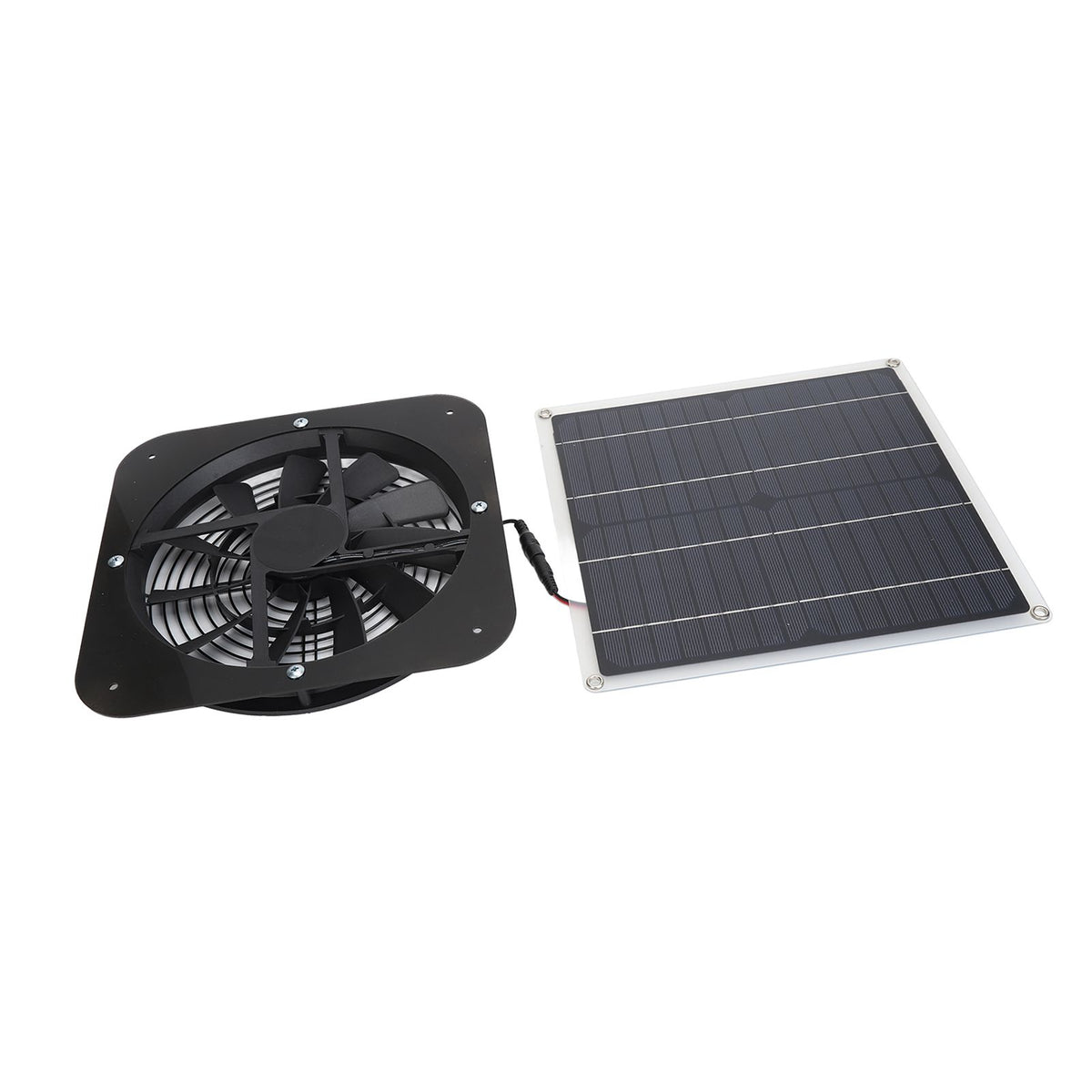 Solar Panel Fan Kit Solar Exhaust Fan 100W Solar Powered Panel with 10inch Round Fan for Greenhouse Shed Chicken Coop Black