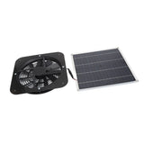 Solar Panel Fan Kit Solar Exhaust Fan 100W Solar Powered Panel with 10inch Round Fan for Greenhouse Shed Chicken Coop Black - Close-Up Angle