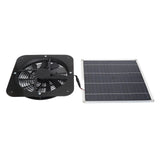 Solar Panel Fan Kit Solar Exhaust Fan 100W Solar Powered Panel with 10inch Round Fan for Greenhouse Shed Chicken Coop Black - Low Angle