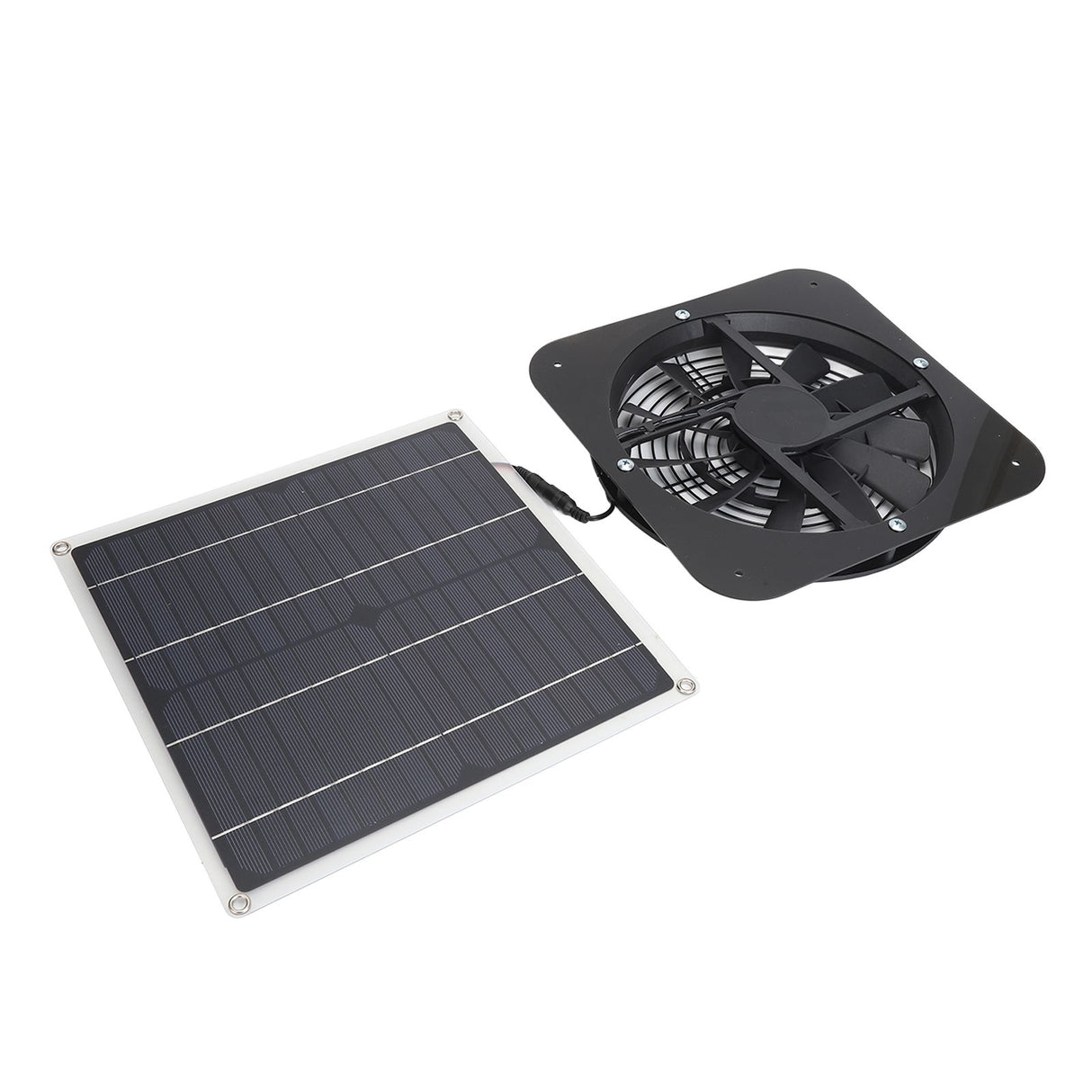 Solar Panel Fan Kit Solar Exhaust Fan 100W Solar Powered Panel with 10inch Round Fan for Greenhouse Shed Chicken Coop Black