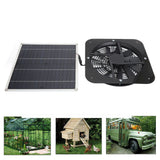 Solar Panel Fan Kit Solar Exhaust Fan 100W Solar Powered Panel with 10inch Round Fan for Greenhouse Shed Chicken Coop Black