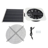 Solar Panel Fan Kit Solar Exhaust Fan 100W Solar Powered Panel with 10inch Round Fan for Greenhouse Shed Chicken Coop White