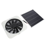 Solar Panel Fan Kit Solar Exhaust Fan 100W Solar Powered Panel with 10inch Round Fan for Greenhouse Shed Chicken Coop White - Front View