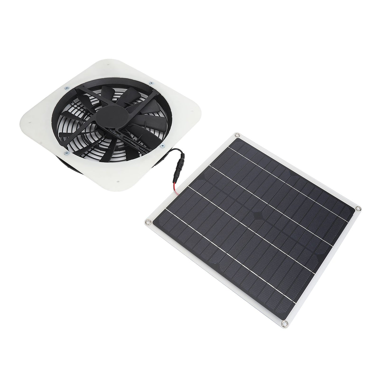 Solar Panel Fan Kit Solar Exhaust Fan 100W Solar Powered Panel with 10inch Round Fan for Greenhouse Shed Chicken Coop White