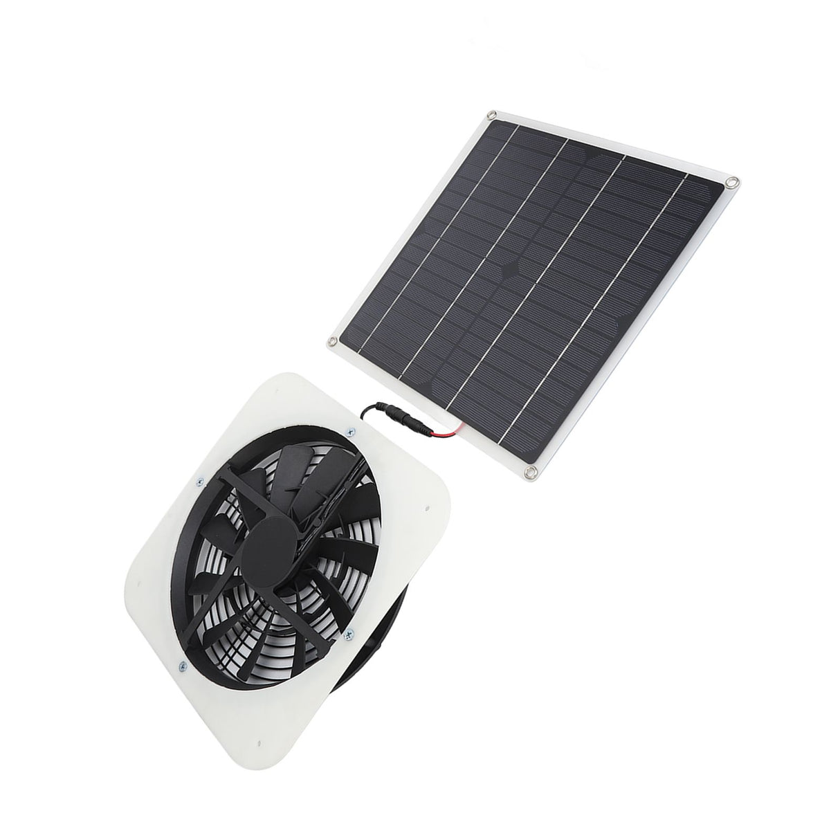 Solar Panel Fan Kit Solar Exhaust Fan 100W Solar Powered Panel with 10inch Round Fan for Greenhouse Shed Chicken Coop White