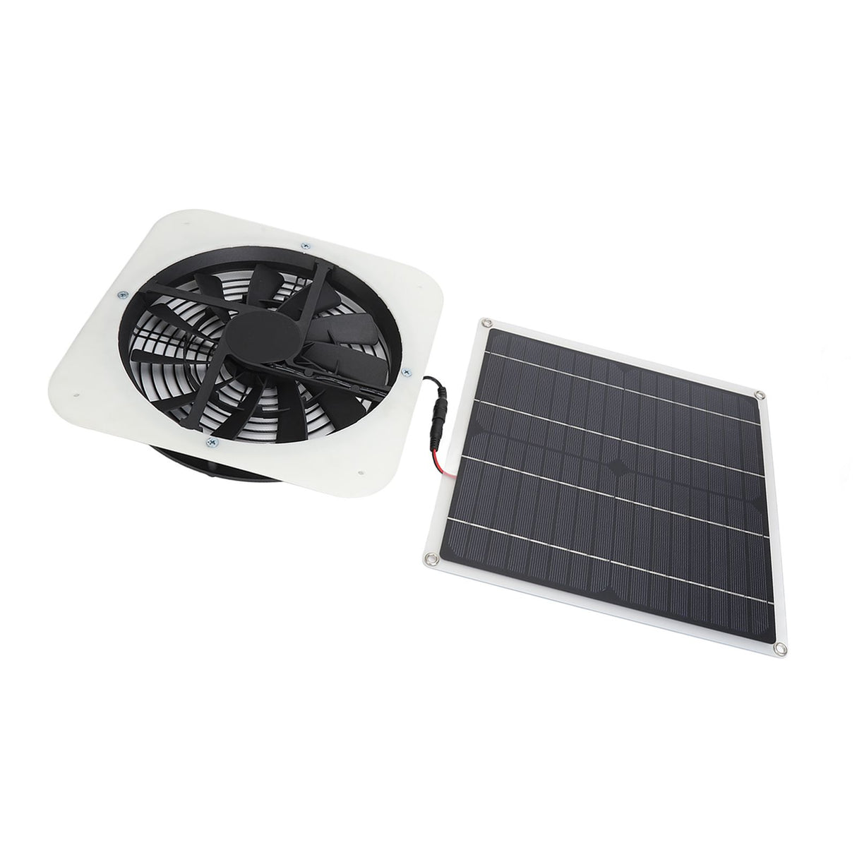 Solar Panel Fan Kit Solar Exhaust Fan 100W Solar Powered Panel with 10inch Round Fan for Greenhouse Shed Chicken Coop White