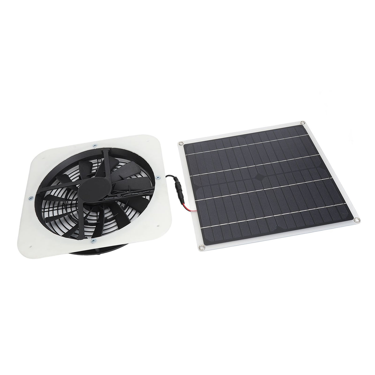 Solar Panel Fan Kit Solar Exhaust Fan 100W Solar Powered Panel with 10inch Round Fan for Greenhouse Shed Chicken Coop White