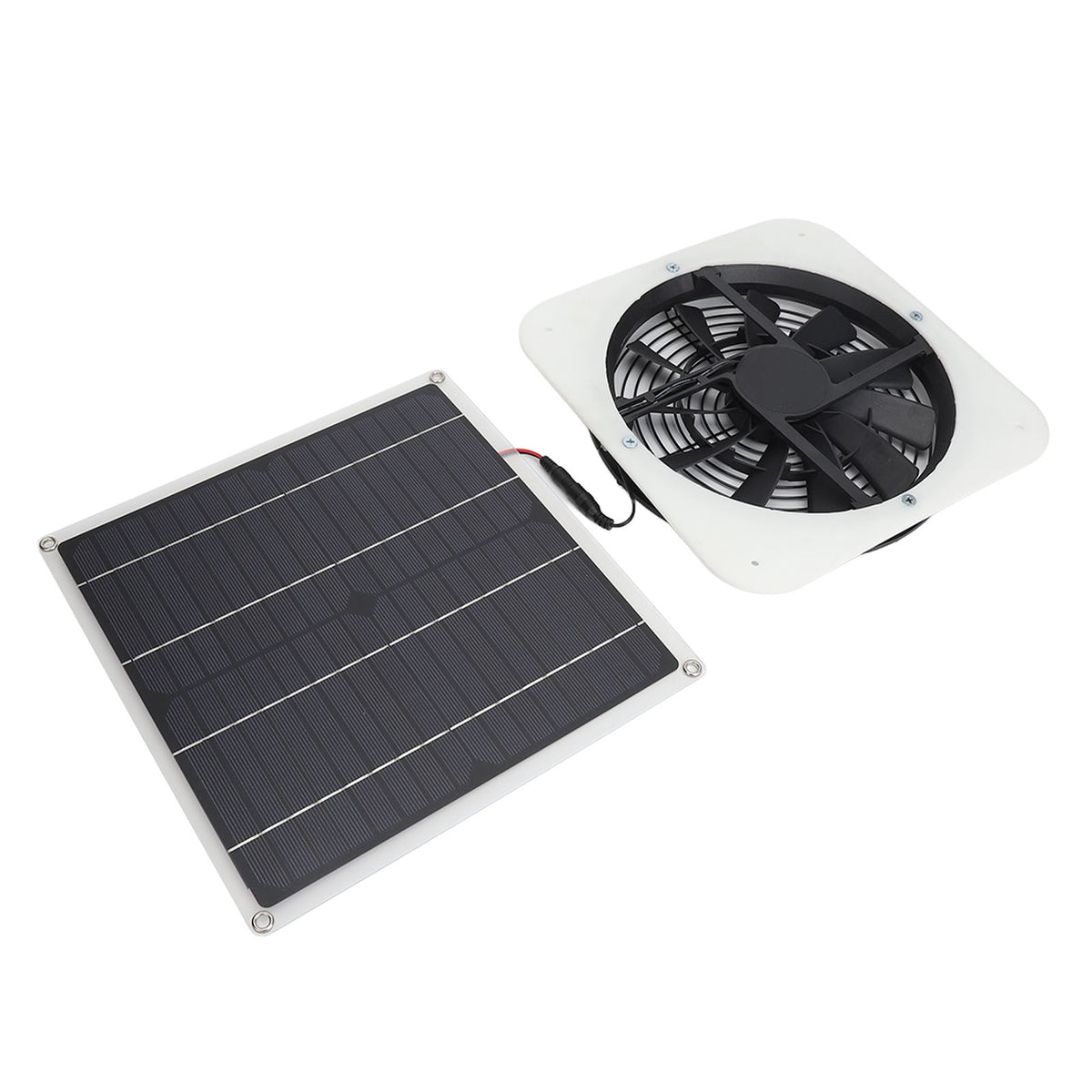 Solar Panel Fan Kit Solar Exhaust Fan 100W Solar Powered Panel with 10inch Round Fan for Greenhouse Shed Chicken Coop White