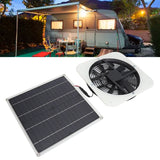 Solar Panel Fan Kit Solar Exhaust Fan 100W Solar Powered Panel with 10inch Round Fan for Greenhouse Shed Chicken Coop White