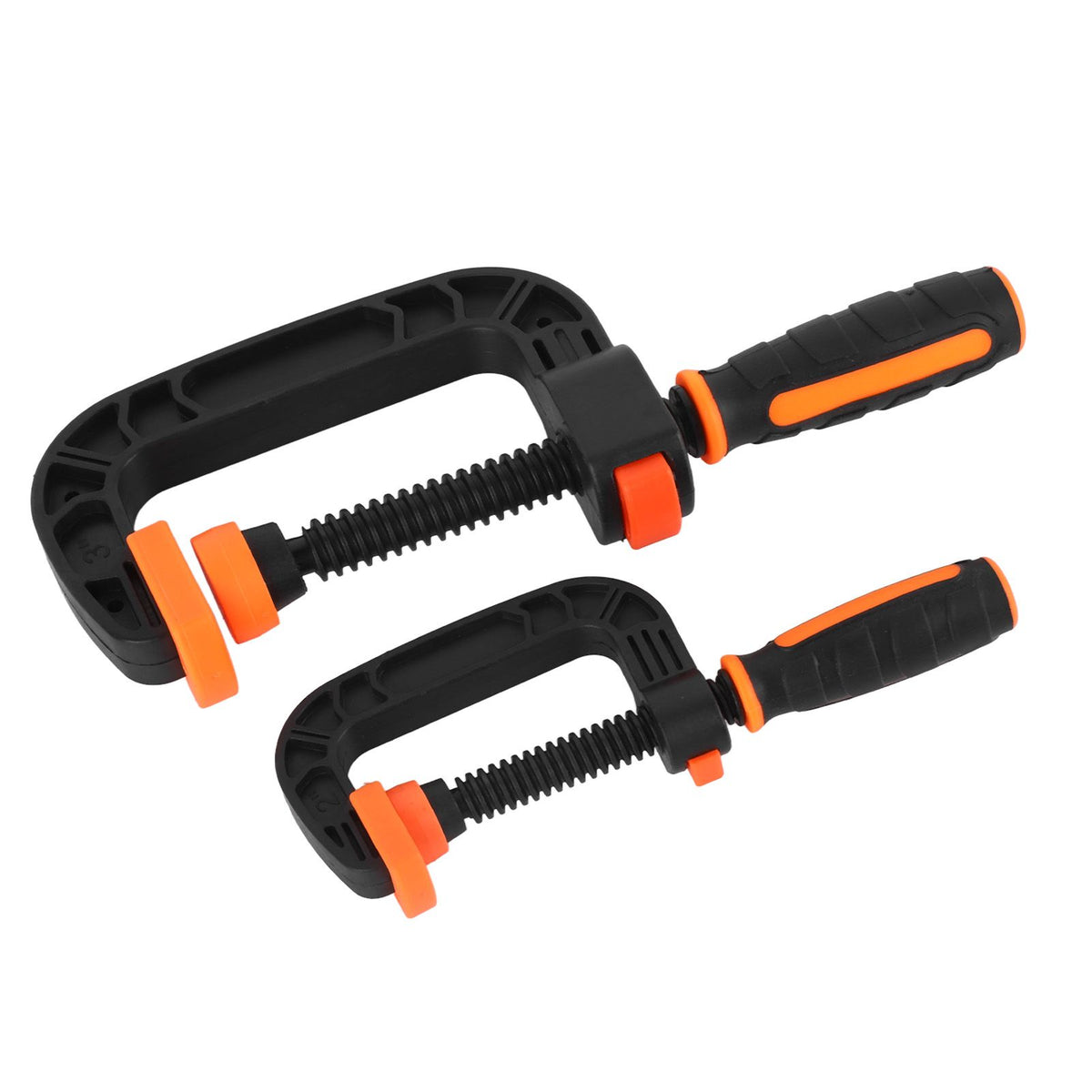 2Pcs C Clamp 2 Inch 3 Inch Adjustable Quick Release Button Slip Resistant Ergonomic for Woodworking Household Clamping Projects