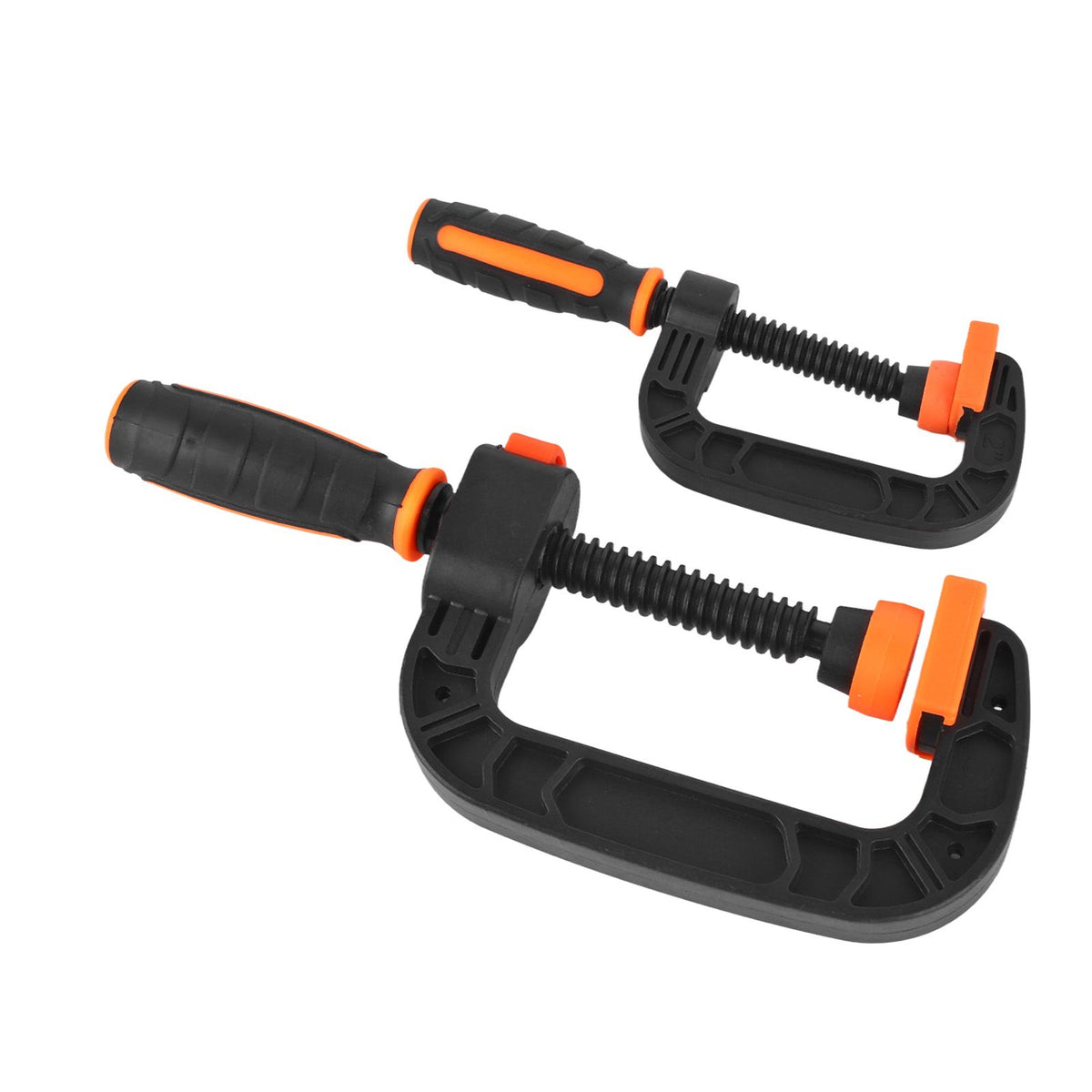 2Pcs C Clamp 2 Inch 3 Inch Adjustable Quick Release Button Slip Resistant Ergonomic for Woodworking Household Clamping Projects