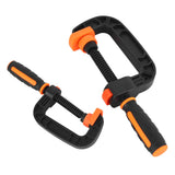 2Pcs C Clamp 2 Inch 3 Inch Adjustable Quick Release Button Slip Resistant Ergonomic for Woodworking Household Clamping Projects - Low Angle