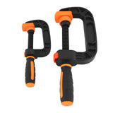 2Pcs C Clamp 2 Inch 3 Inch Adjustable Quick Release Button Slip Resistant Ergonomic for Woodworking Household Clamping Projects