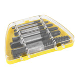 6 Pcs Damaged Screw Extractor with Yellow Storage Box Steel Stripped Bolt Remover for Home Repairs Automotive Mechanical Repairs