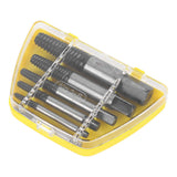 6 Pcs Damaged Screw Extractor with Yellow Storage Box Steel Stripped Bolt Remover for Home Repairs Automotive Mechanical Repairs