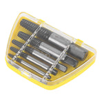 6 Pcs Damaged Screw Extractor with Yellow Storage Box Steel Stripped Bolt Remover for Home Repairs Automotive Mechanical Repairs