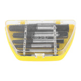 6 Pcs Damaged Screw Extractor with Yellow Storage Box Steel Stripped Bolt Remover for Home Repairs Automotive Mechanical Repairs