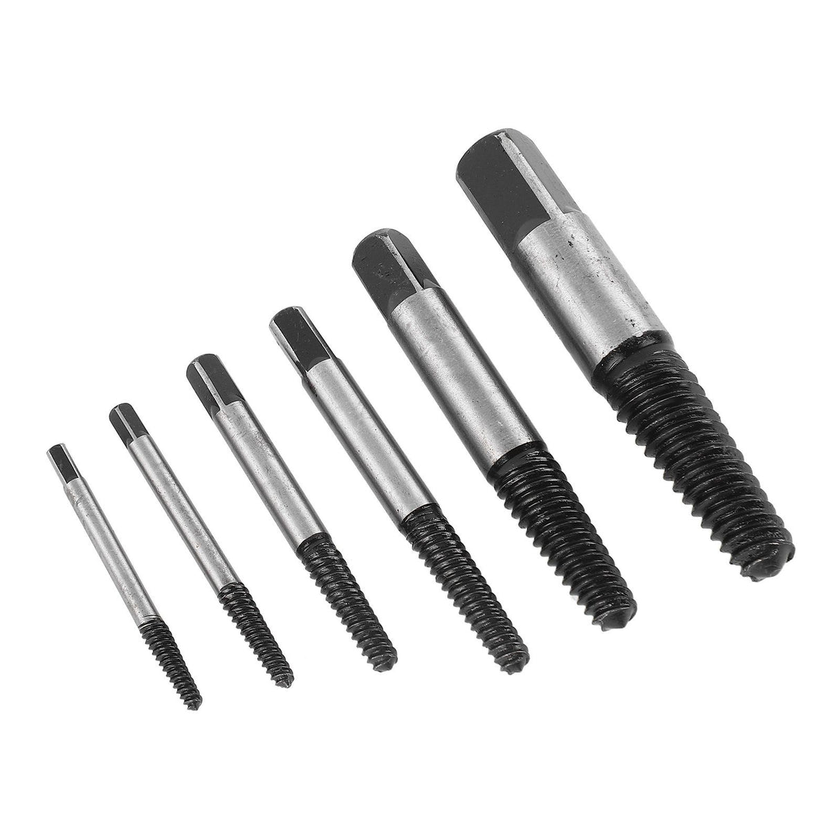 6 Pcs Damaged Screw Extractor with Yellow Storage Box Steel Stripped Bolt Remover for Home Repairs Automotive Mechanical Repairs