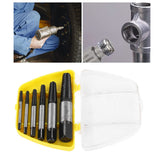 6 Pcs Damaged Screw Extractor with Yellow Storage Box Steel Stripped Bolt Remover for Home Repairs Automotive Mechanical Repairs - Extra Image