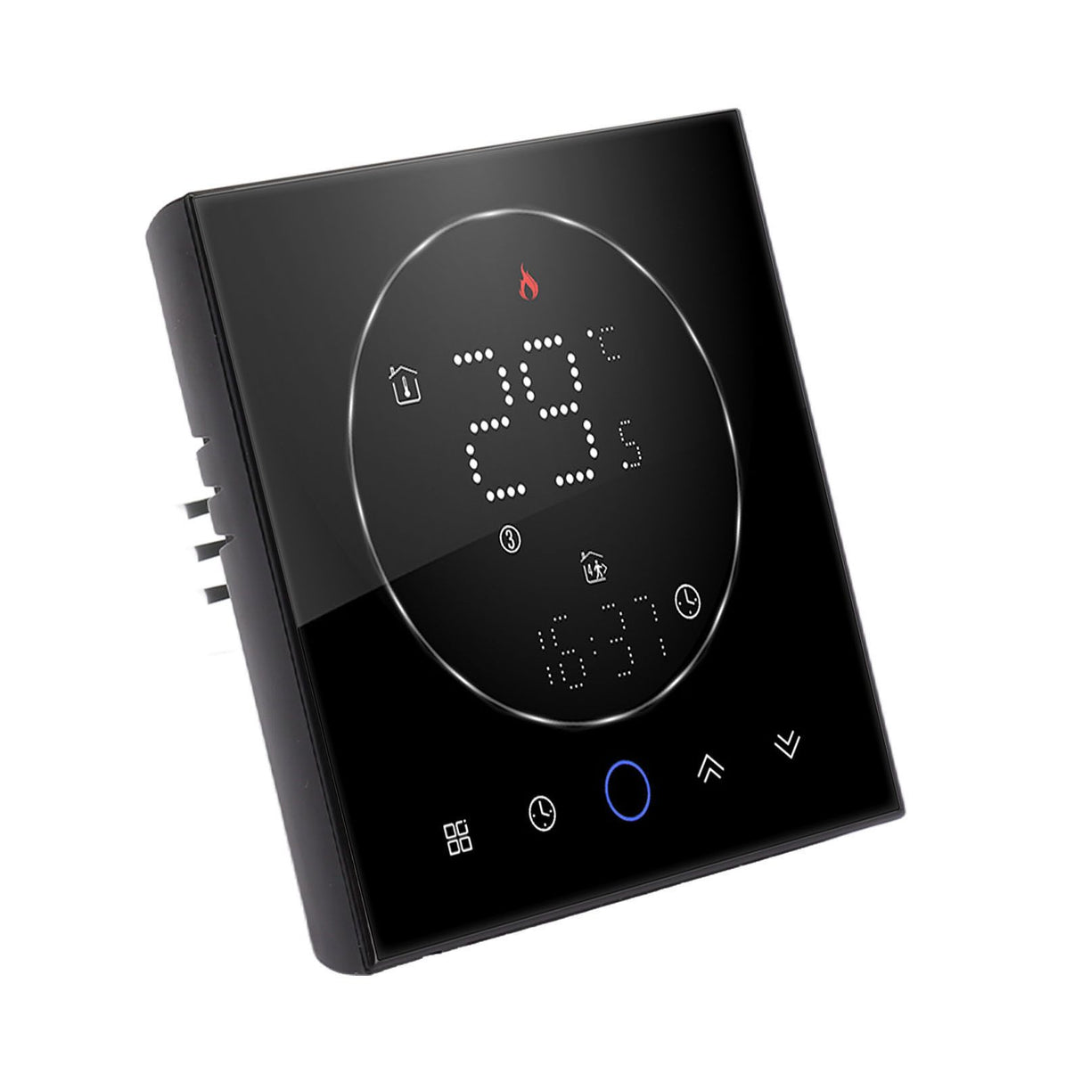 Wireless Smart Thermostat for Home Accurate Programmable Thermostat Wall Mounted Boiler Thermostat AC95‑240V Square Black