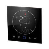 Wireless Smart Thermostat for Home Accurate Programmable Thermostat Wall Mounted Boiler Thermostat AC95‑240V Square Black - Low Angle